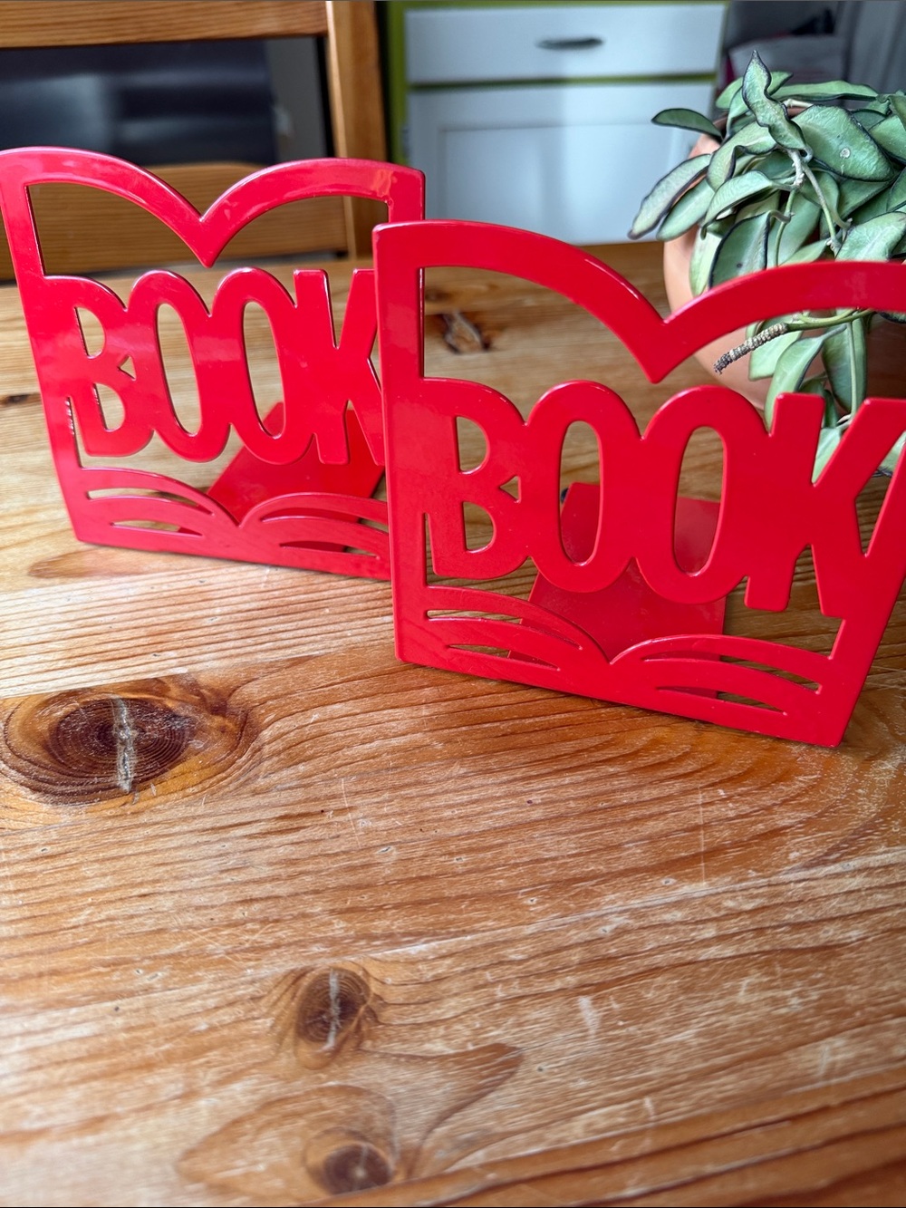 Vintage 'BOOK' Metal Bookends